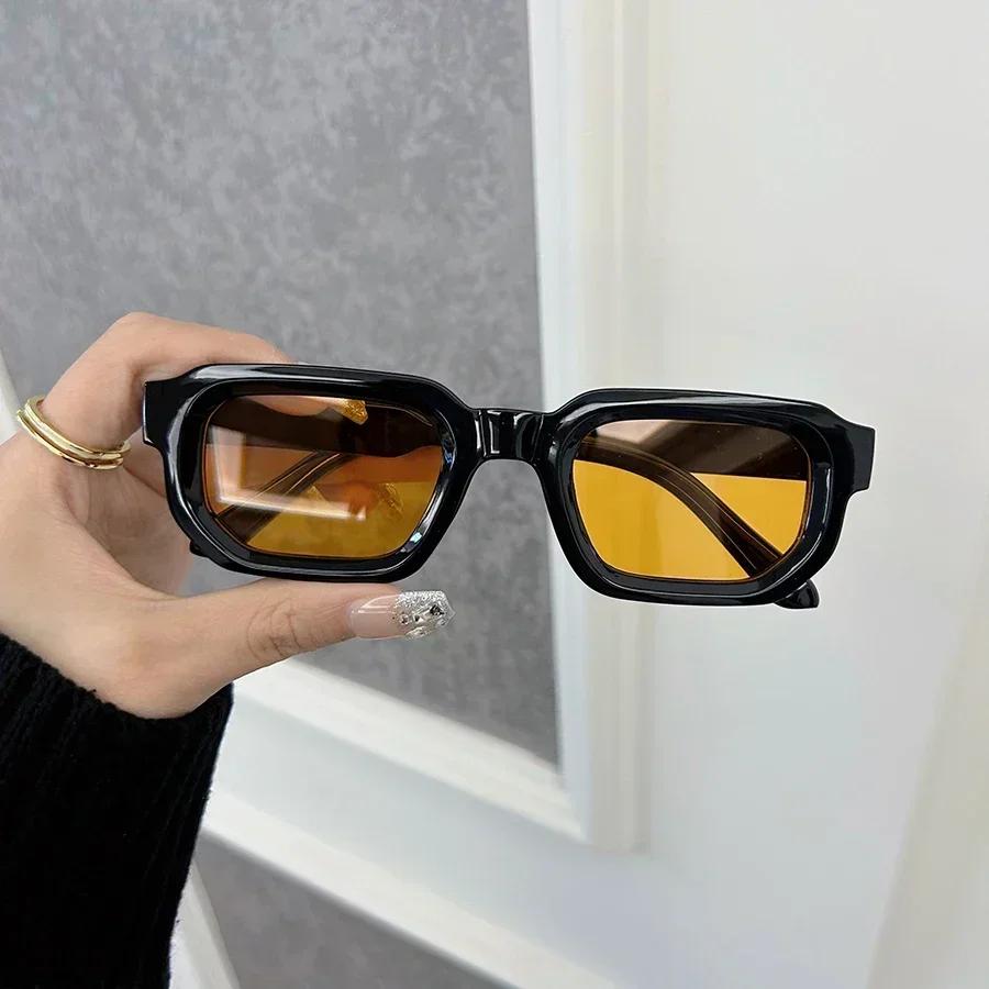 Luxueux Rectangle lunettes de soleil femmes hommes marque de mode concepteur décontracté lunettes de