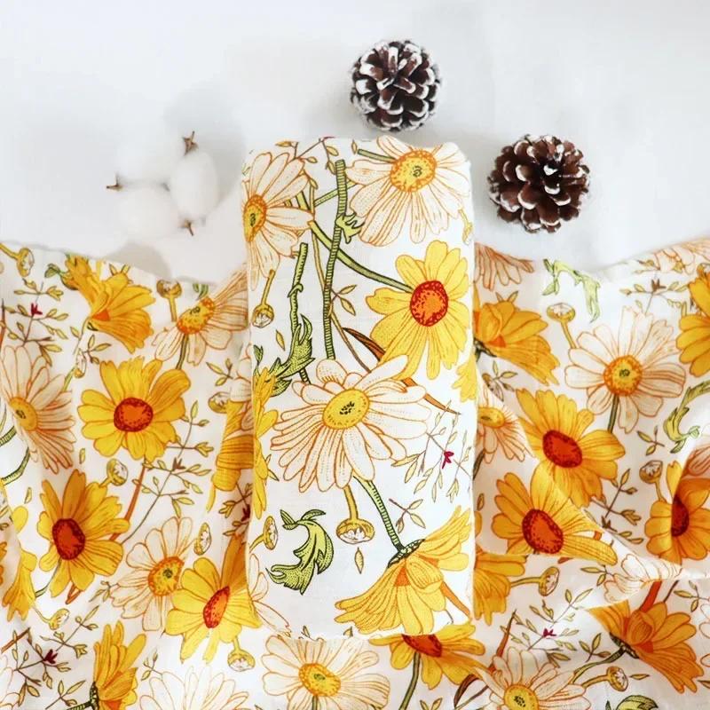 Couverture en Mousseline de Coton et Bambou Doux pour Bébé, Serviette de Bain Ronde pour Poussette, 