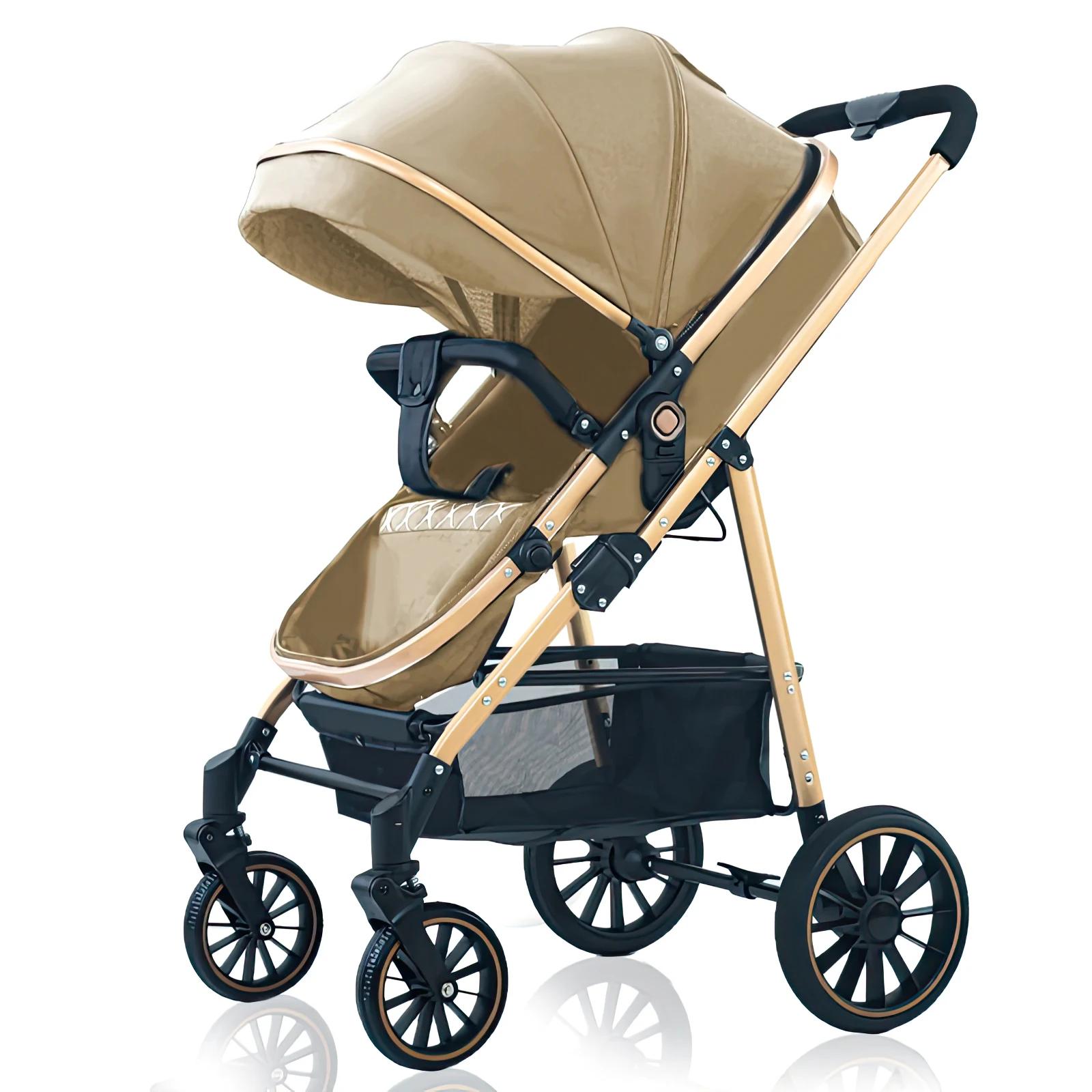 Poussette légère pour bébé, poussette à quatre roues, poussette de voyage, poussette pliable haute, 