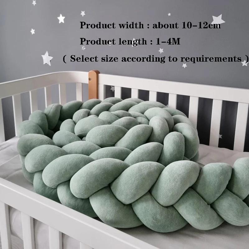 Protecteur lit bébé 1-4 mois tresse noeud décoratif - Coussin pare-chocs berceau sécurité chambre enfant