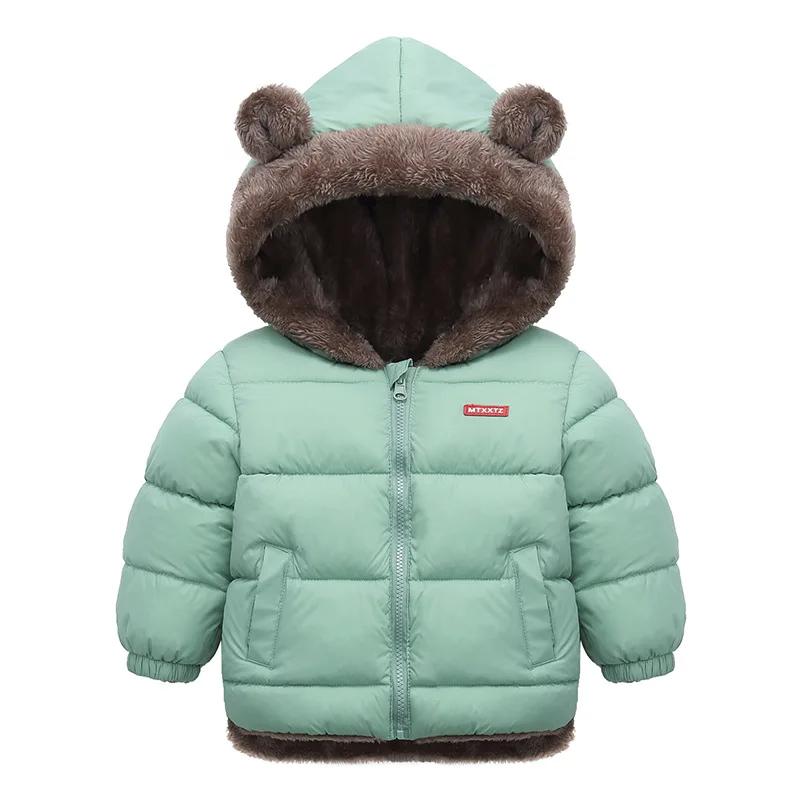 Bébé garçons filles veste à capuche vêtements d'extérieur en coton manteau polaire épais pour enfant
