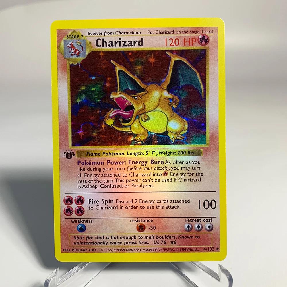 Charizard Pokemon cartes brillant Charizard holographique Charizard Ex GX VMX loisirs Collection Rar