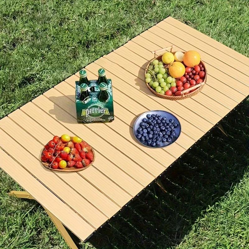 Table de pique-nique pliante, table de camping enroulable portable de 4 pieds, table en rouleau d'œu
