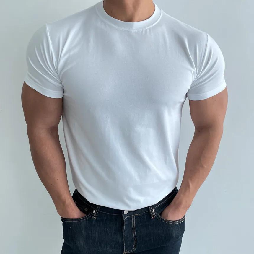 T-shirt d'Entraînement à Manches Courtes pour Homme, Haute artificiel asticité, Coton Respirant, vac