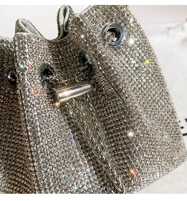 Sac à Main de Luxe avec Strass et Diamants pour Femme, Pochette de Soirée, à Paillettes Brillantes, 