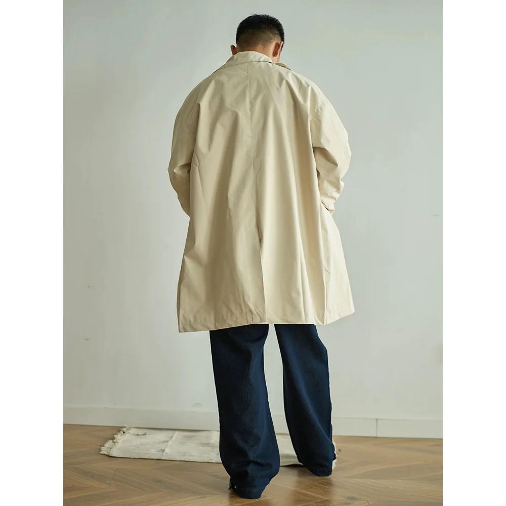 Cityboy-Trench-coat d'extérieur vintage pour hommes, Streetwear japonais, Manteau long surdimensionn