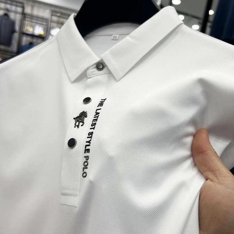 Haute qualité Ice Silk manches courtes hommes polo shirt été nouvelle marque mode broderie DESIGN TO