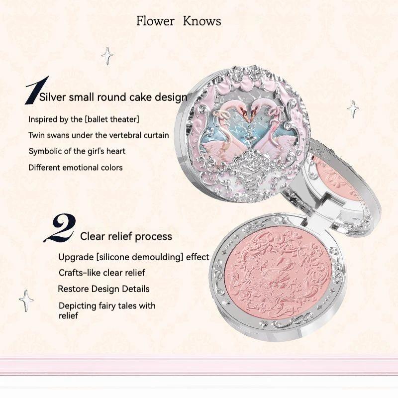Flower Knows Swan Ballet Collection - Poudre blush mate gaufrée - Fard à joues - Cosmétique naturel 