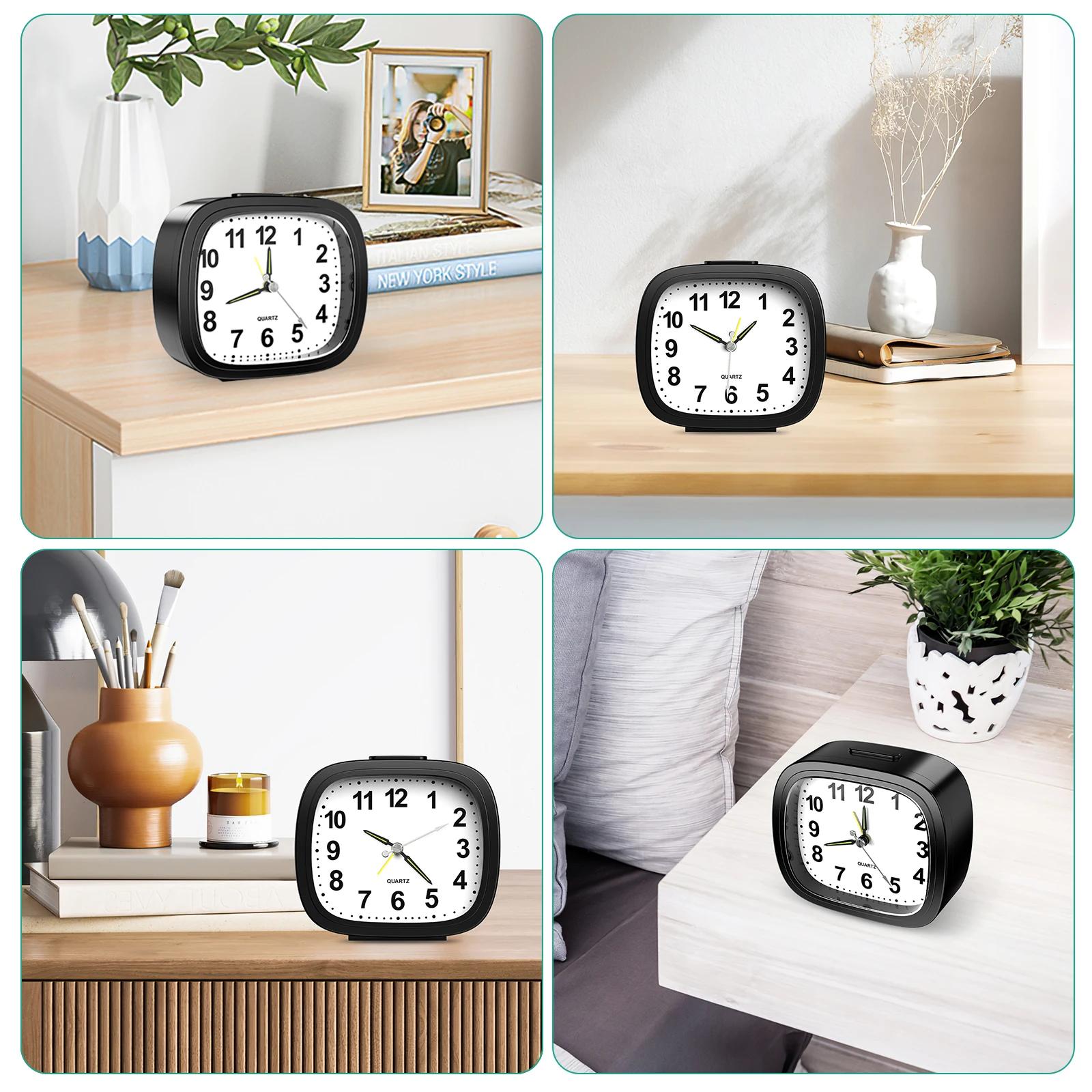 Horloges silencieuses ORIA, horloges de chevet sans tic-tac, alimentées par piles, horloges de table