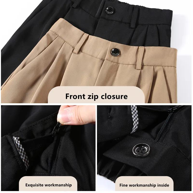 Femmes ample printemps été 2025 nouveau taille haute jambes larges mince pantalon décontracté mode c