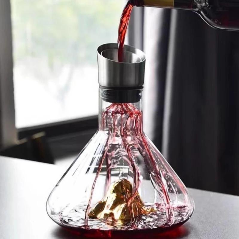 Carafe à vin pour whisky Iceberg, 1500ML, fait à la main, verseur de vin en cristal sans plomb, Cara