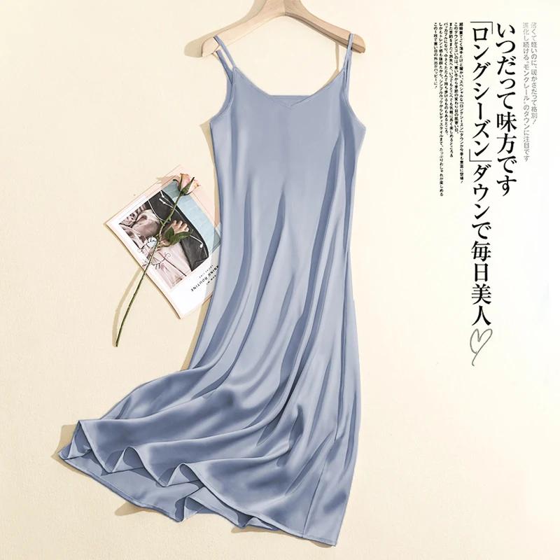 Robe De soirée longue en Satin pour femmes, Chic et élégante, Sexy, bretelles réglables, sans manche
