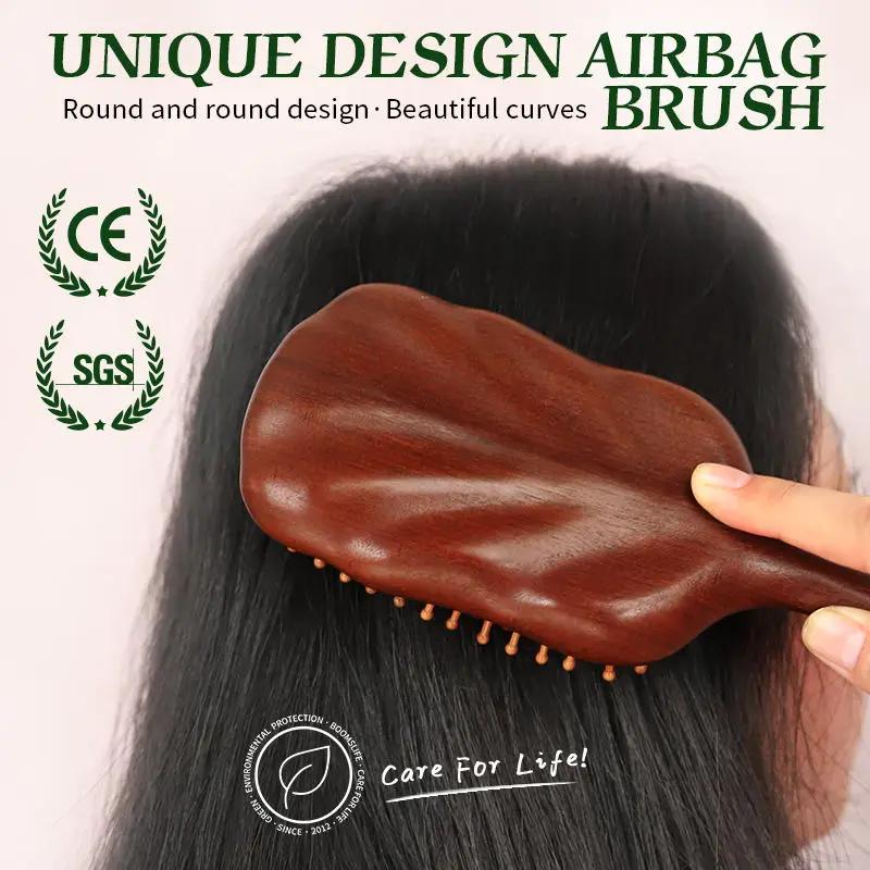 Brosse à cheveux démêlante pour femmes, nom personnalisé, brosse à cheveux en bois de santal, palett
