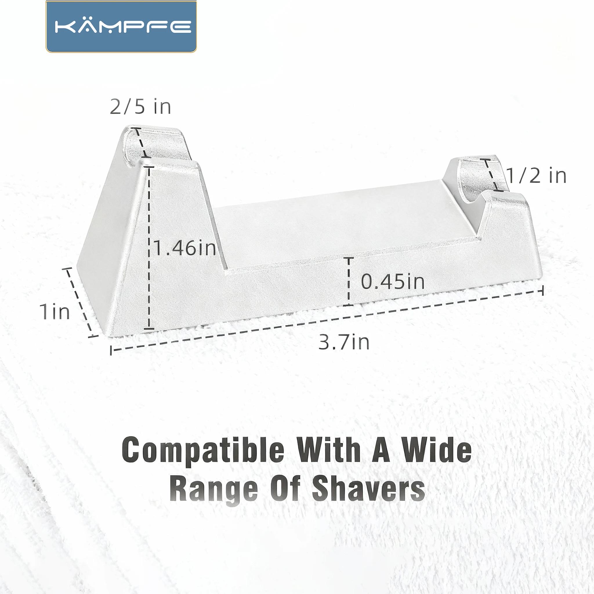 Le support de rasoir KAMPFE en aluminium léger et durable convient à une variété de rasoirs.