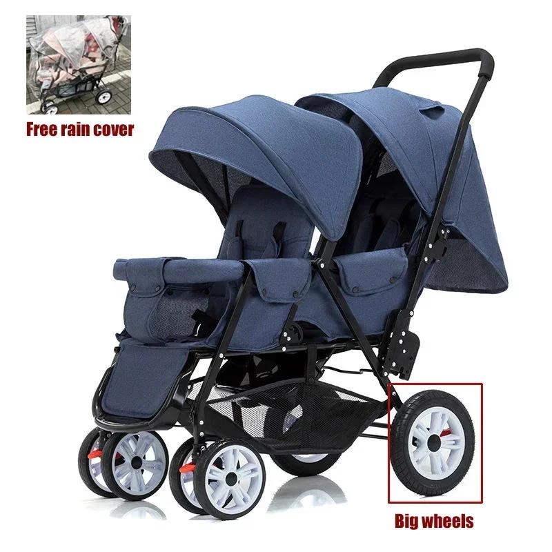 Coussinets jumeaux enfants sièges avant arrière - Chariot pliable double vente en gros STOCK ue
