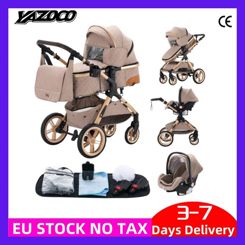 Système de poussette 3 en 1 pour bébé, poussette légère pour nouveau-nés, poussette compacte pliable