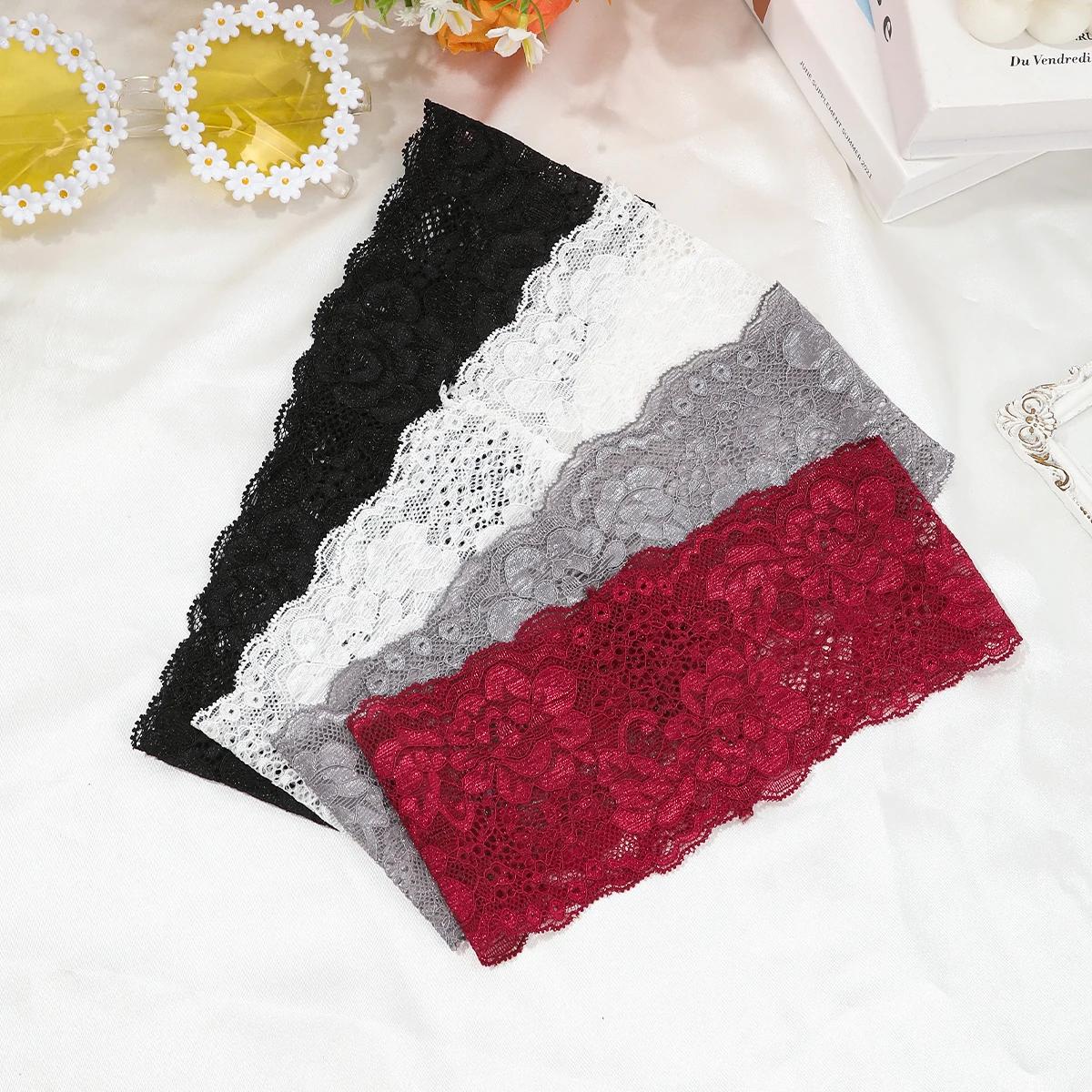 AWAYTR – bandeaux coréens en dentelle florale pour femmes et filles, bandeaux élastiques larges à la