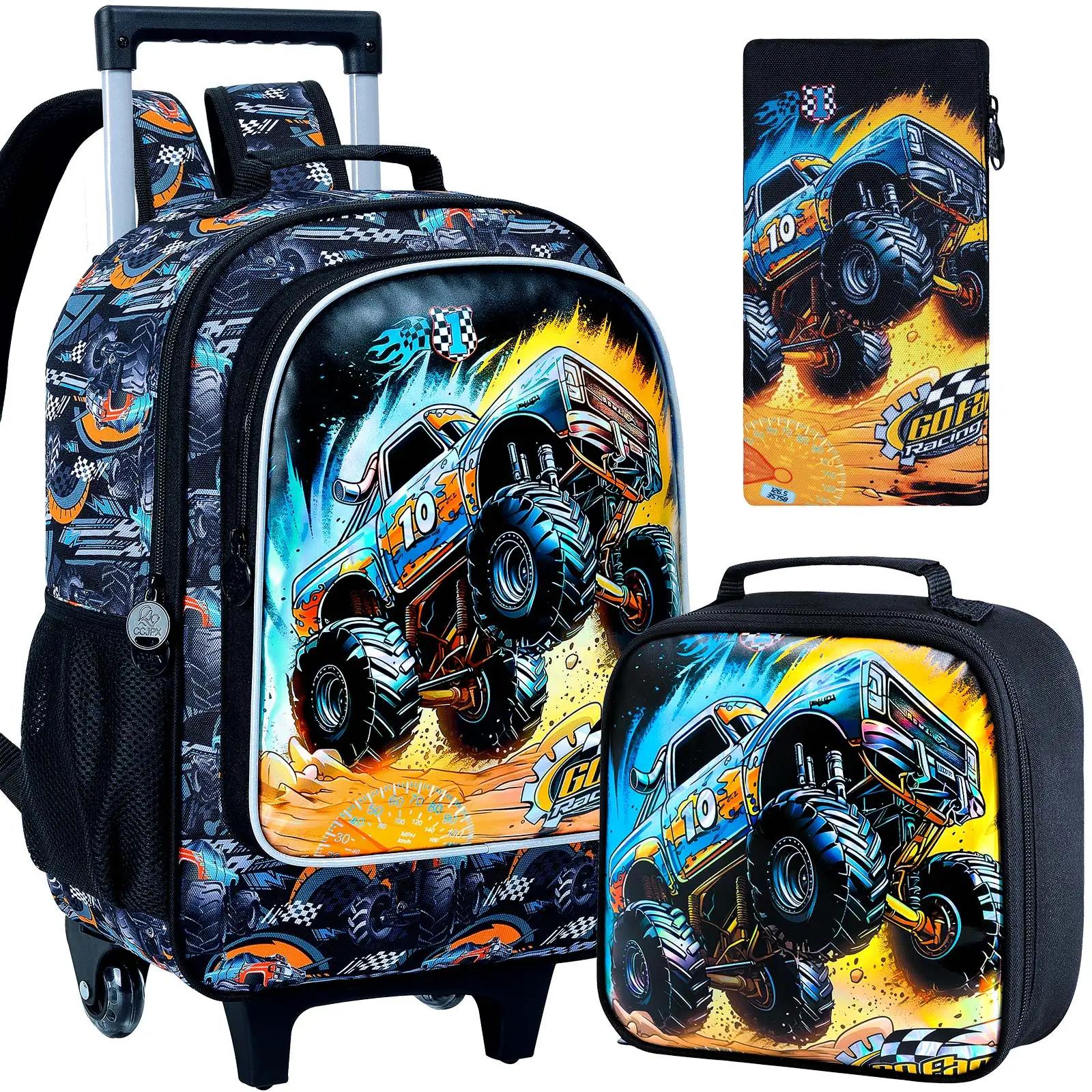 Sac à dos à roulettes pour garçons, cartable à roulettes pour enfants, sac d'école primaire à roulet