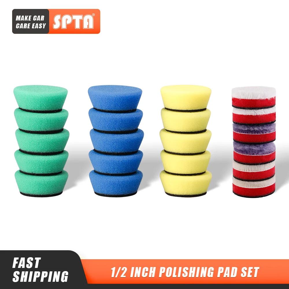 SPTA Mini 1.5 pouces (40mm) / 2 pouces (50mm) Kit de tampons de polissage éponge pour outil de netto