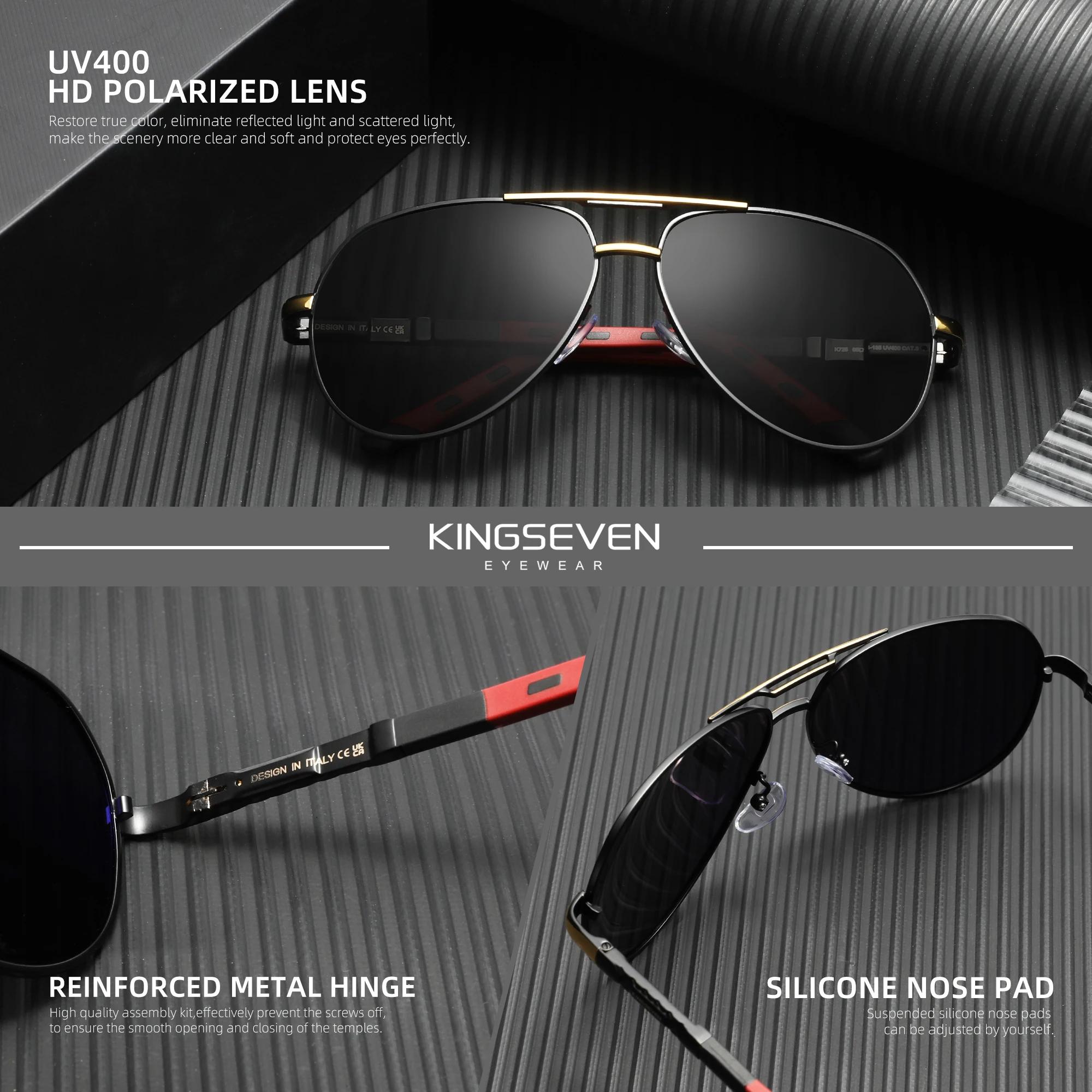 KINGSEVEN Original classique pilote hommes lunettes de soleil polarisées UV400 luxe rétro conduite l