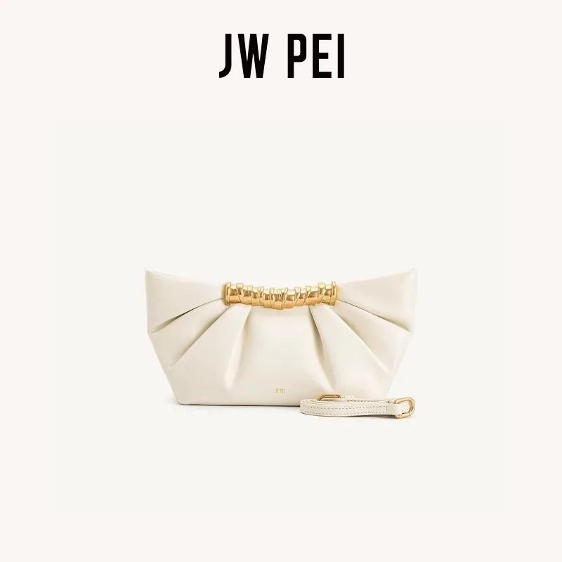 Pochette plissée JW PEI Leia en métal, sac bouffant tendance haut de gamme, sac de soirée de luxe en