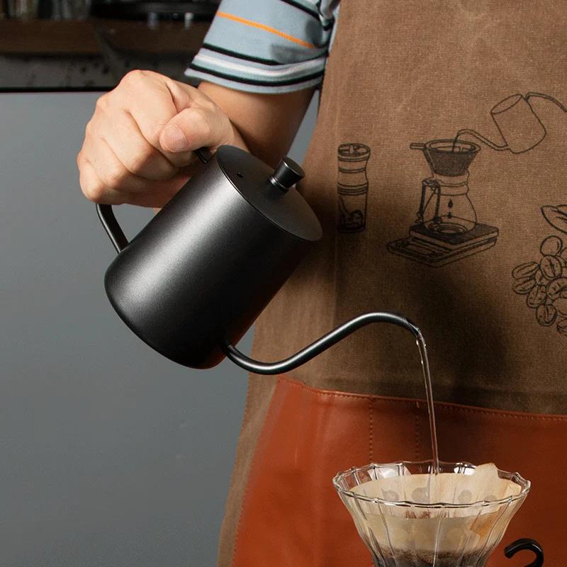 304 acier inoxydable 600ml Long bec col de cygne Barista expresso cafetière bouilloire théière acces
