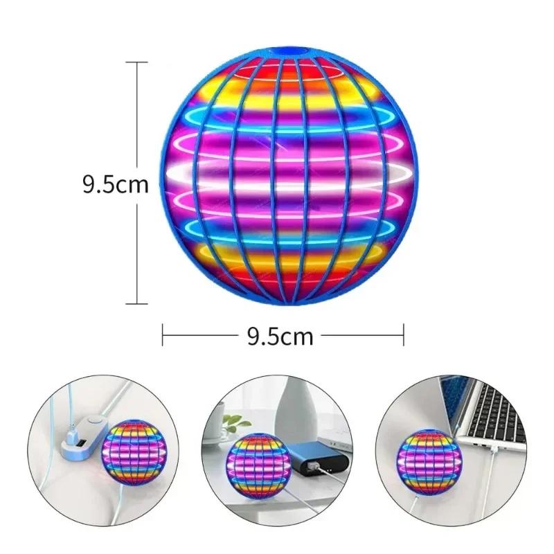Flying Ball Globe cosmique LED couleur contrôlée à la main pour enfants 360 °   Boule de suspension 