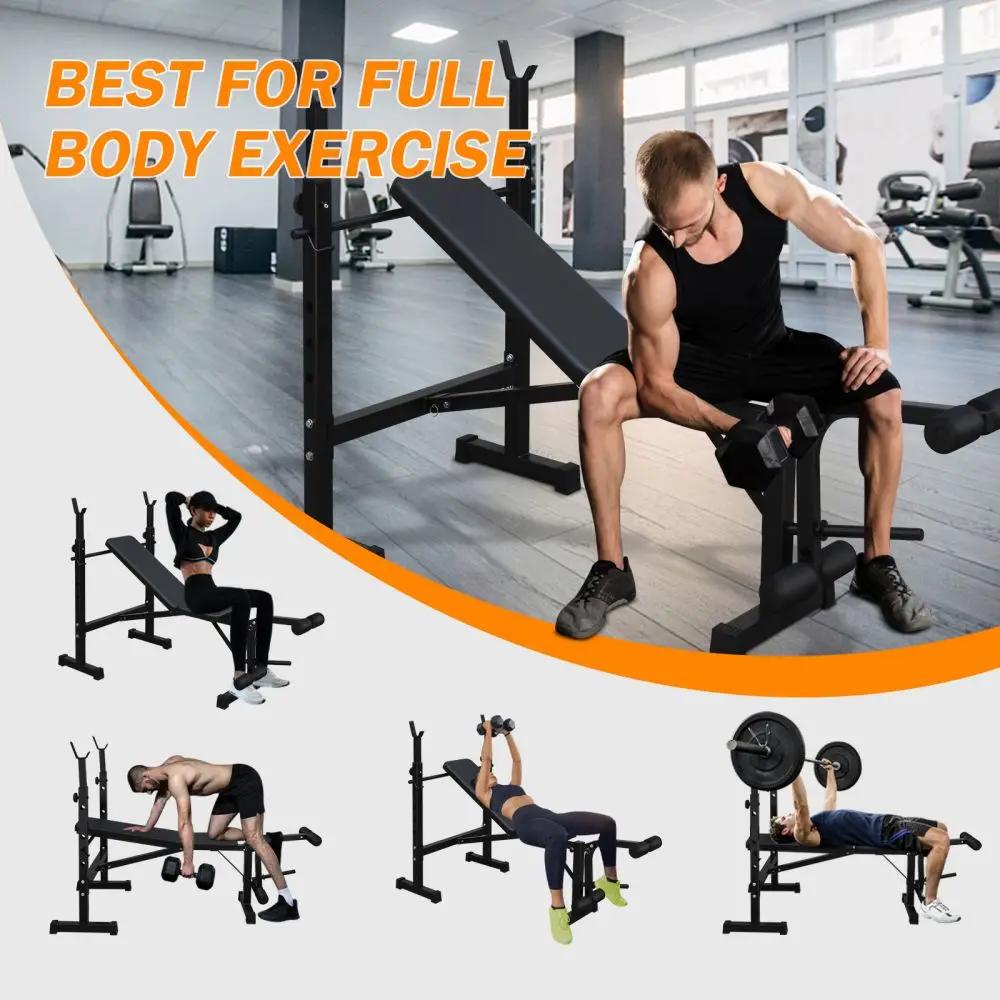 Dreamzon-Banc de musculation, ensemble de presse à banc avec squat T1 et banc pour salle de sport à 