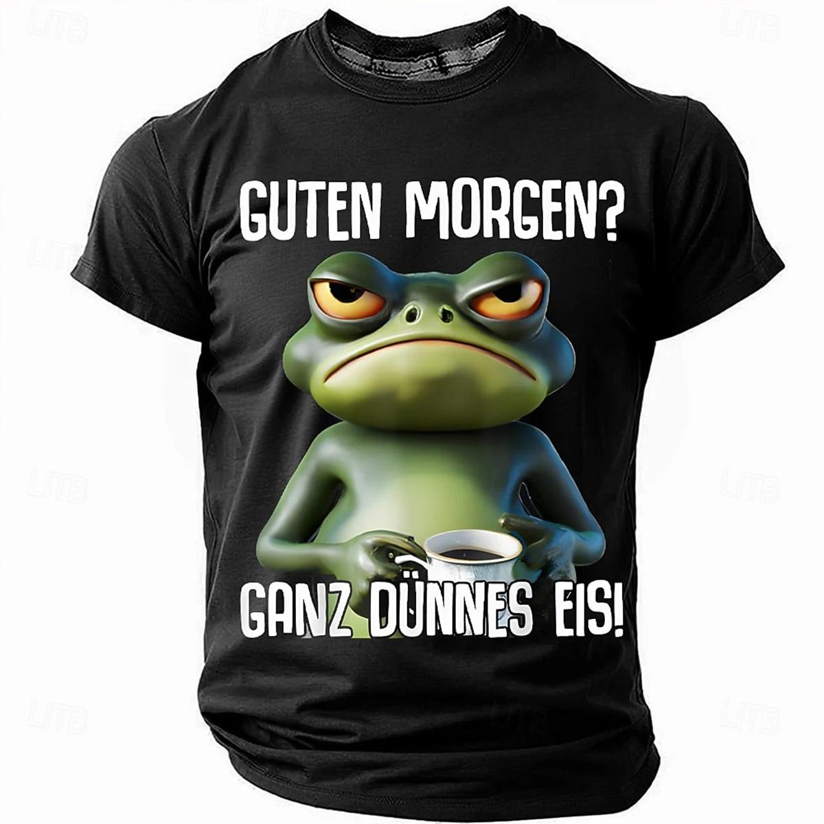 T-shirt décontracté à manches courtes et col rond pour hommes, avec des citations de café intéressan