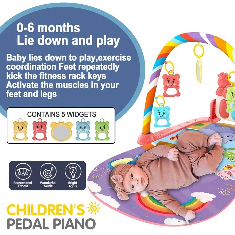Nouveau bébé activité Fitness support de gymnastique 0-1 ans nouveau-né éducatif musique pédale Pian