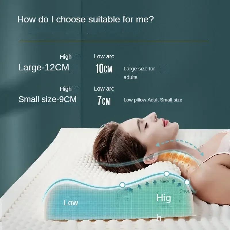 Oreiller cervical en latex naturel thaïlandais 93% pour la colonne vertébrale, pour la maison, adult