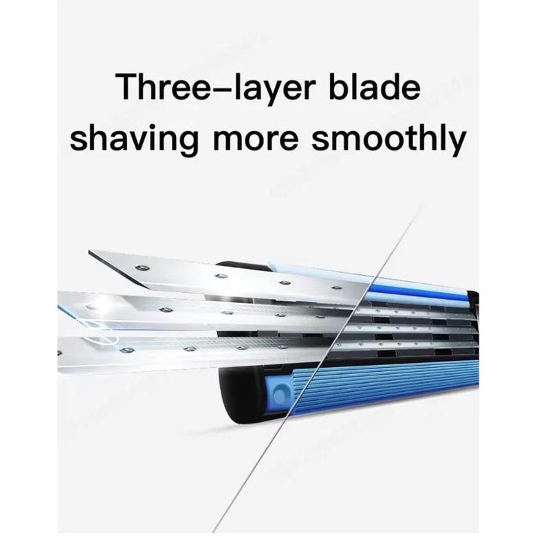 Rasoir Gillette MACH 3 pour homme, 3 lames, rasage rapide et lisse, rasoir manuel pour homme, rasoir
