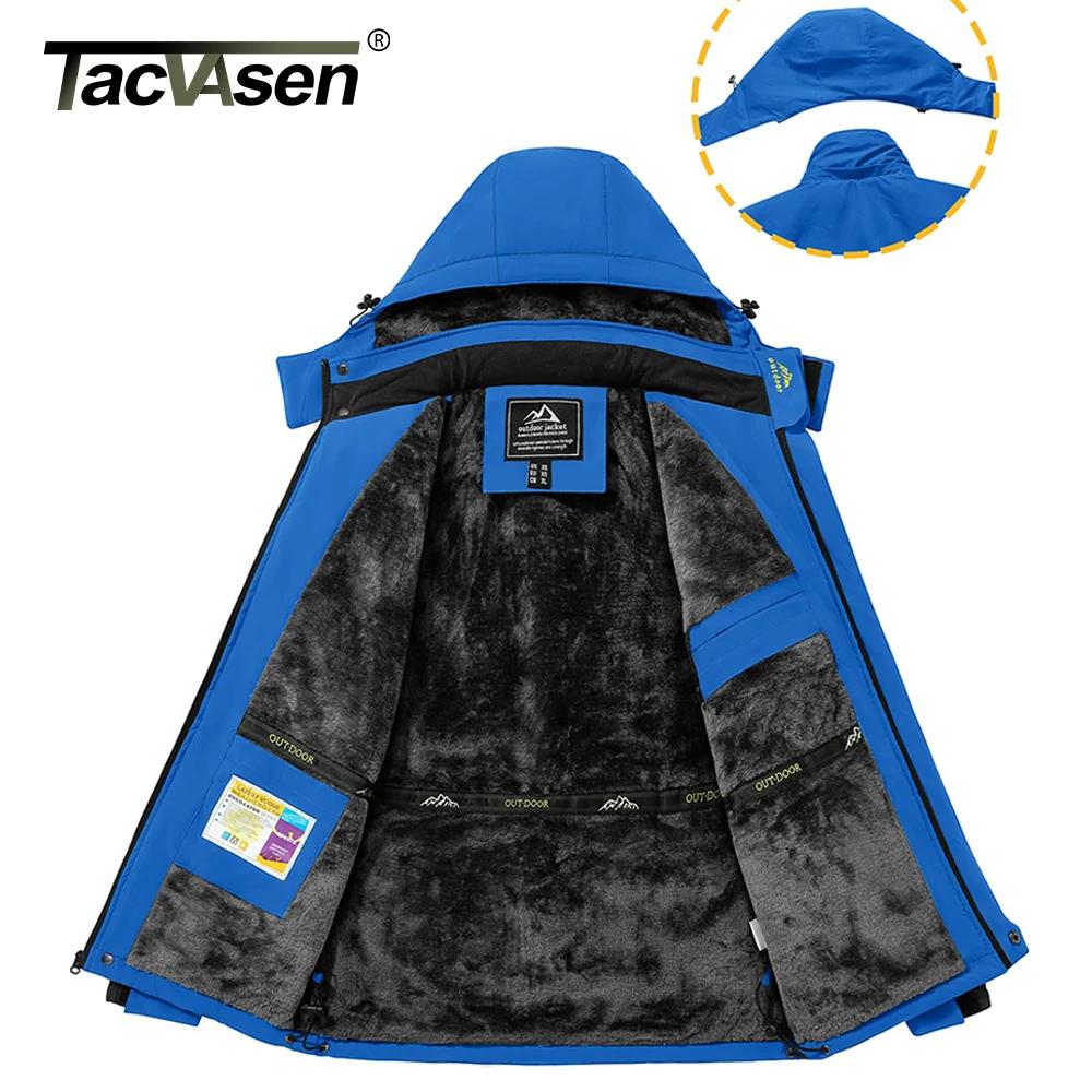 TACVASEN-Veste de Ski Imperméable pour Homme, Parka avec Doublure Smile, Manteau à Capuche, Coupe-Ve
