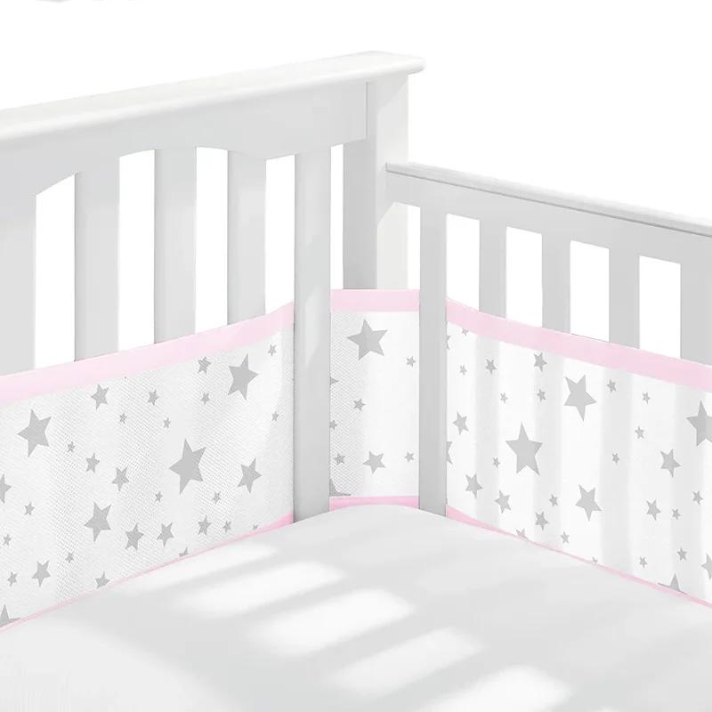 Doublure de lit en maille respirante pour lit de bébé, garde-corps en coton, pare-chocs épais, prote