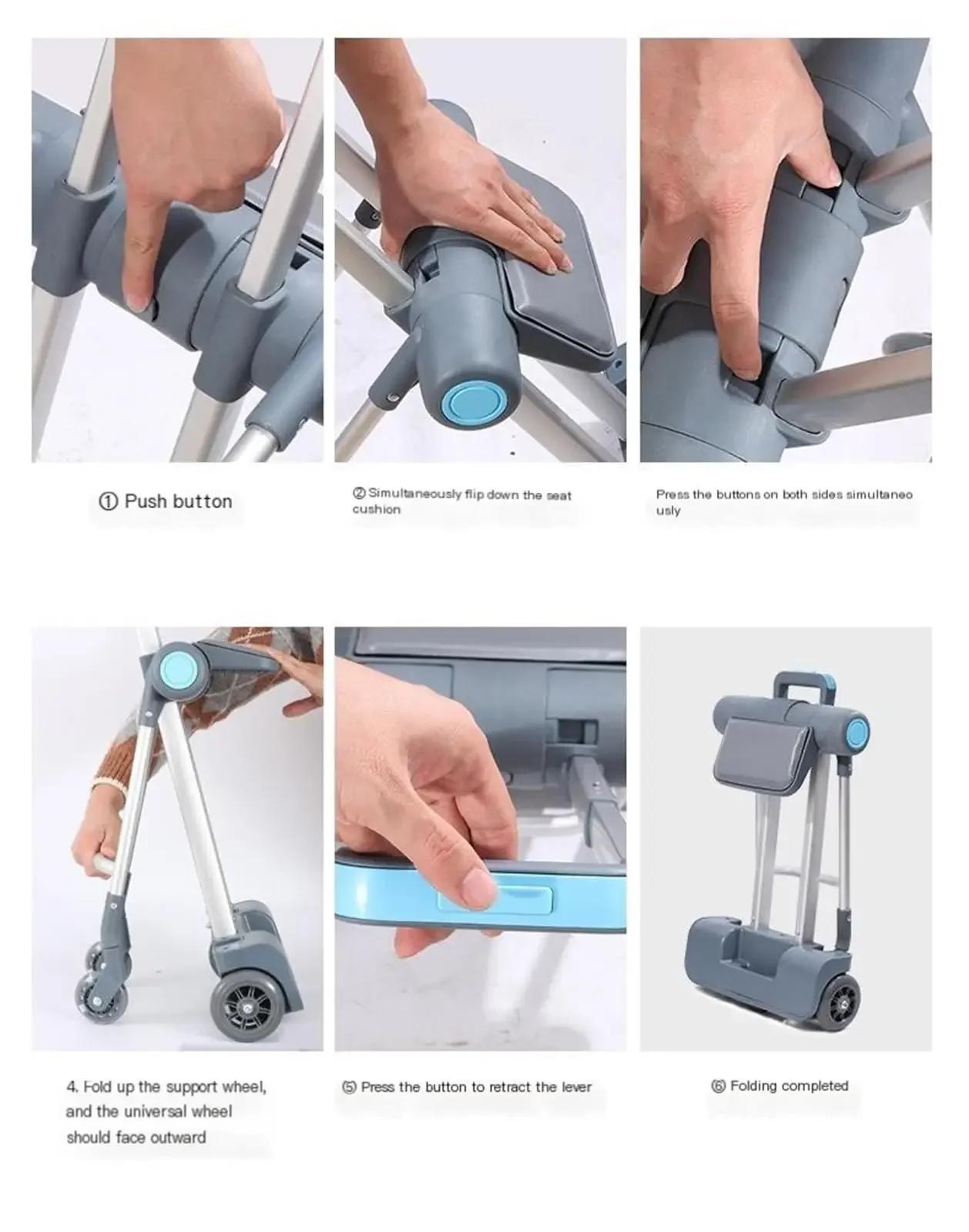 Valise pour enfants avec roulettes, grandes valises avec conception de siège enfant, bagage à main r