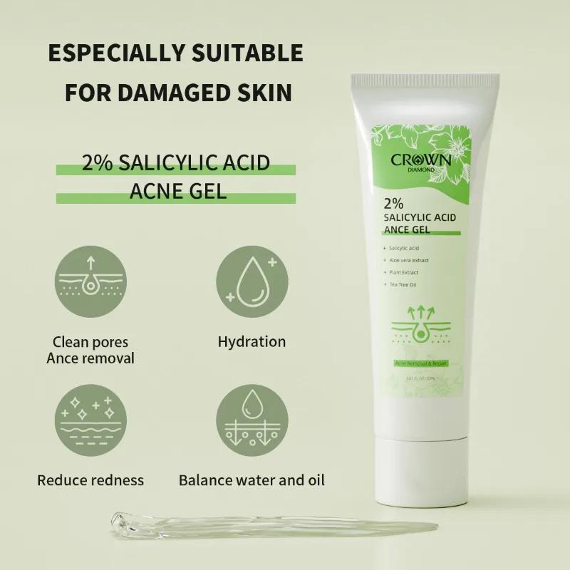 Crème anti-acné à l'acide salicylique 2%, réparation Anti-acné, rougeurs, taches de boutons, nettoya