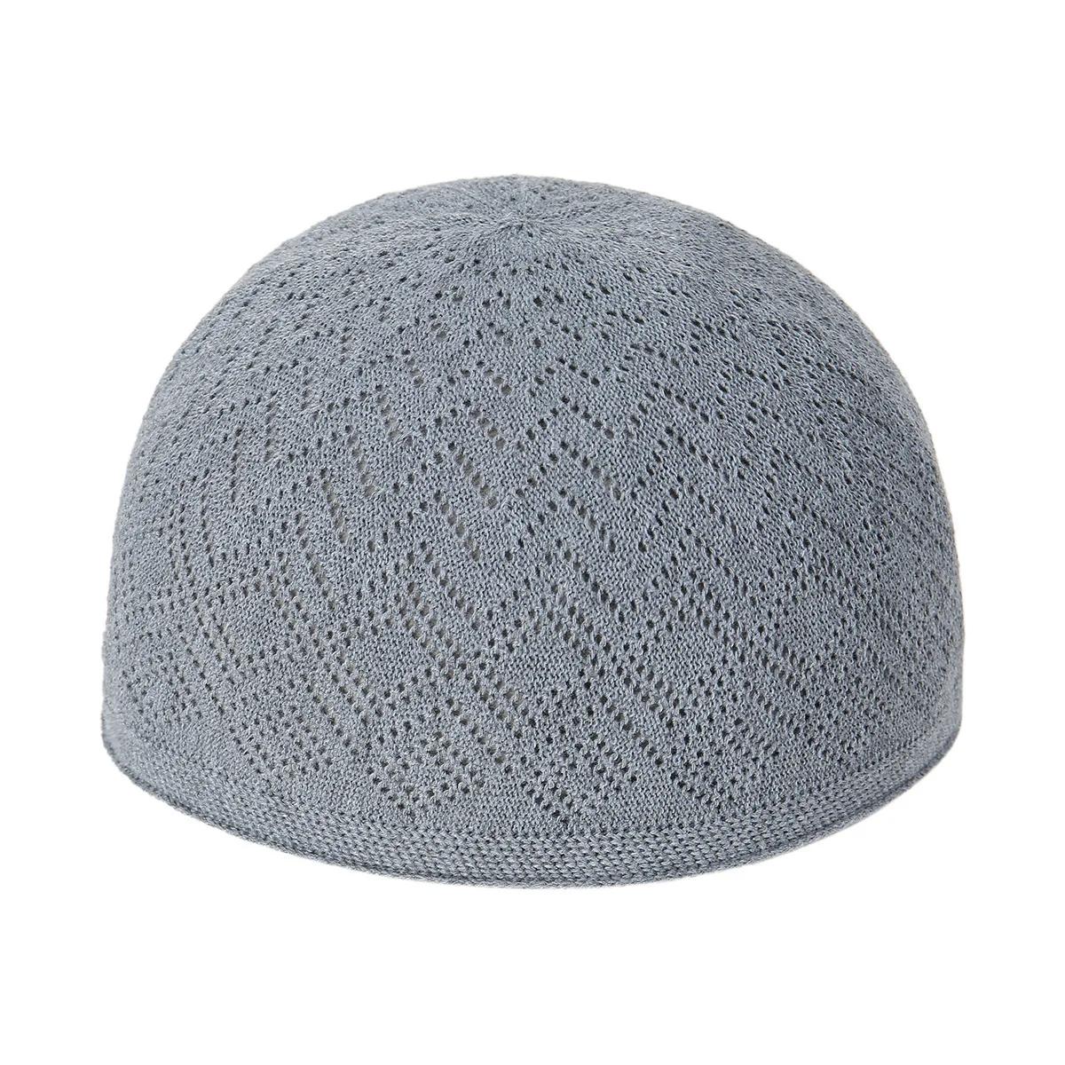 Chapeaux de prière tricotés pour hommes musulmans, Kufi islamique Taqiya Takke Peci, casquette tête 