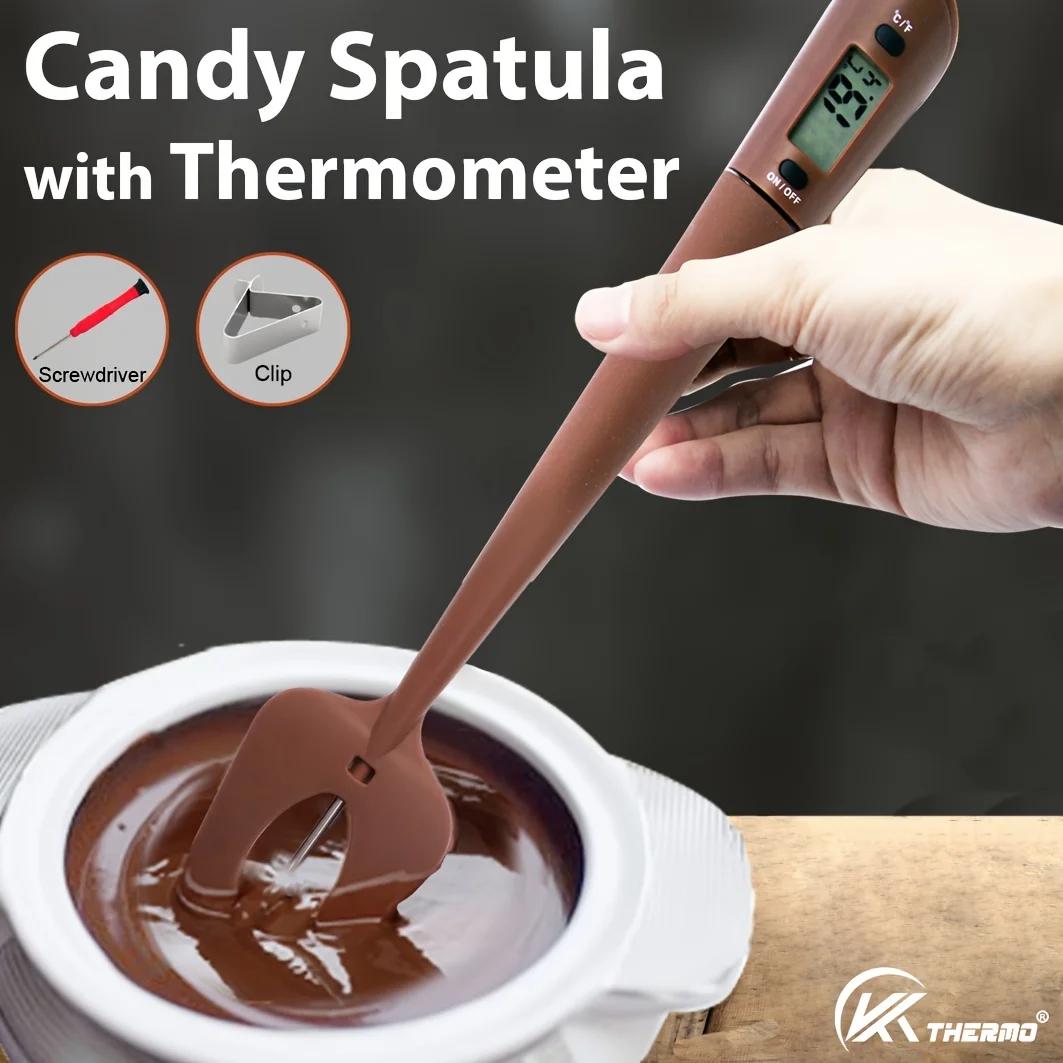 Spatule à bonbons numérique avec thermomètre - Outil de cuisine pour le chocolat, les gâteaux, la pâ