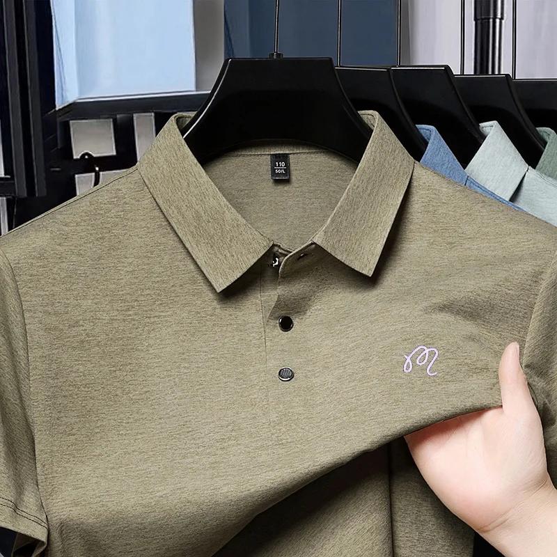 Polo pour homme haut de gamme, col à revers, imprimé, style britannique, été, tendance, décontracté,