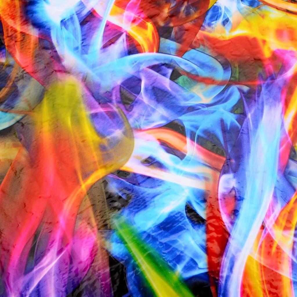 Film hydrographique flammes arc-en-ciel, impression par transfert d'eau, 50cm x 100cm