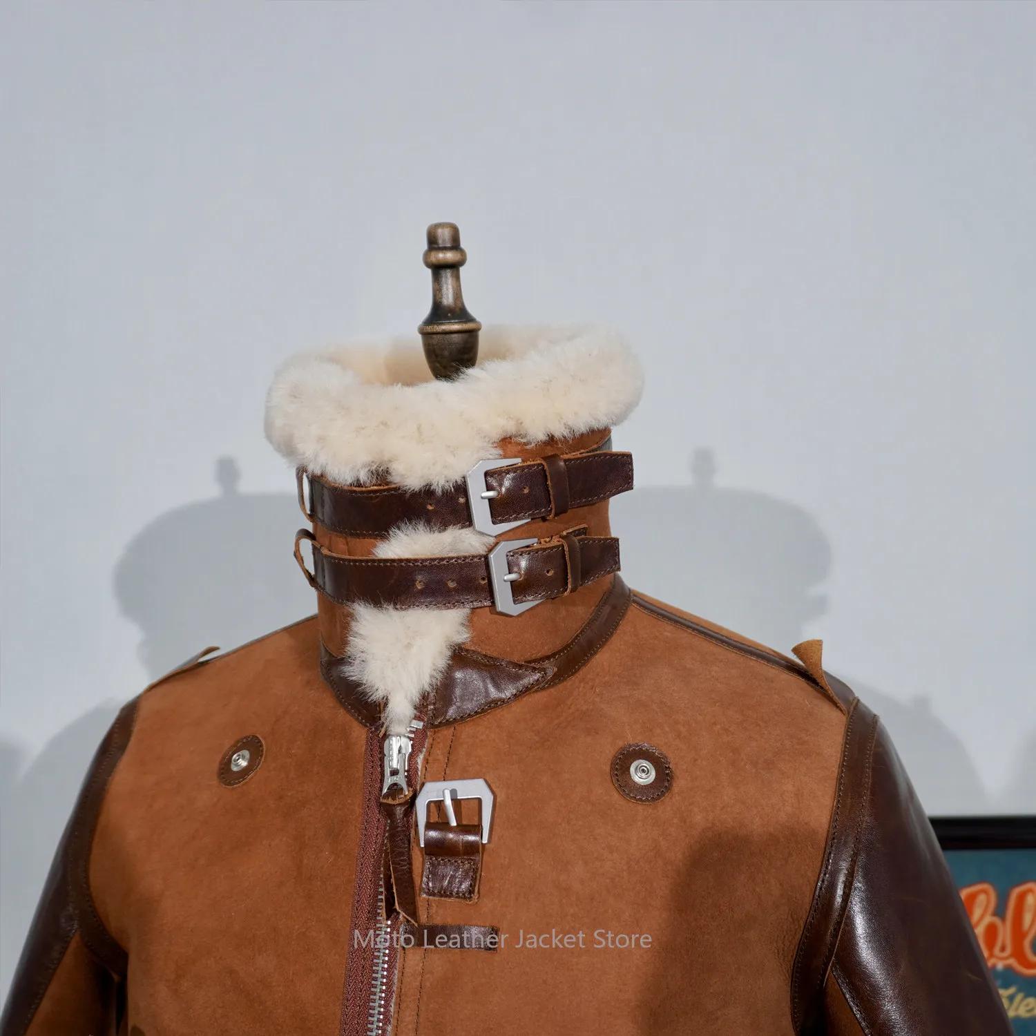 Nouvelle Collection 2026 – Blouson Classique General Barton B3 en Cuir de Cheval avec Manches en Pea