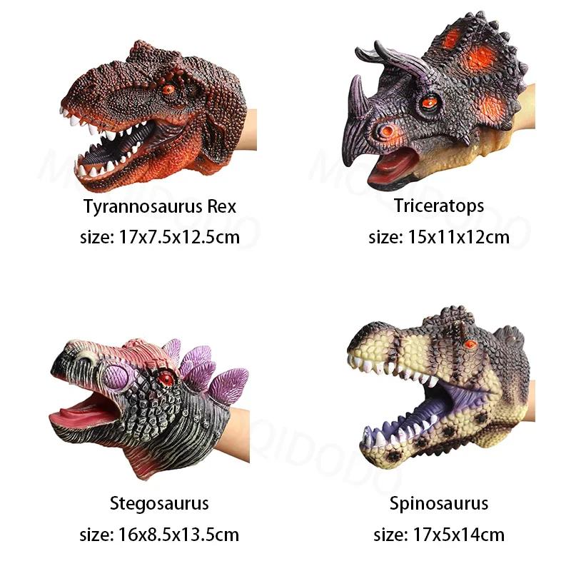 Marionnettes à main, modèle de tête de dinosaure, jouet T-Rex, dinosaure, requin, tigre, poupées de 