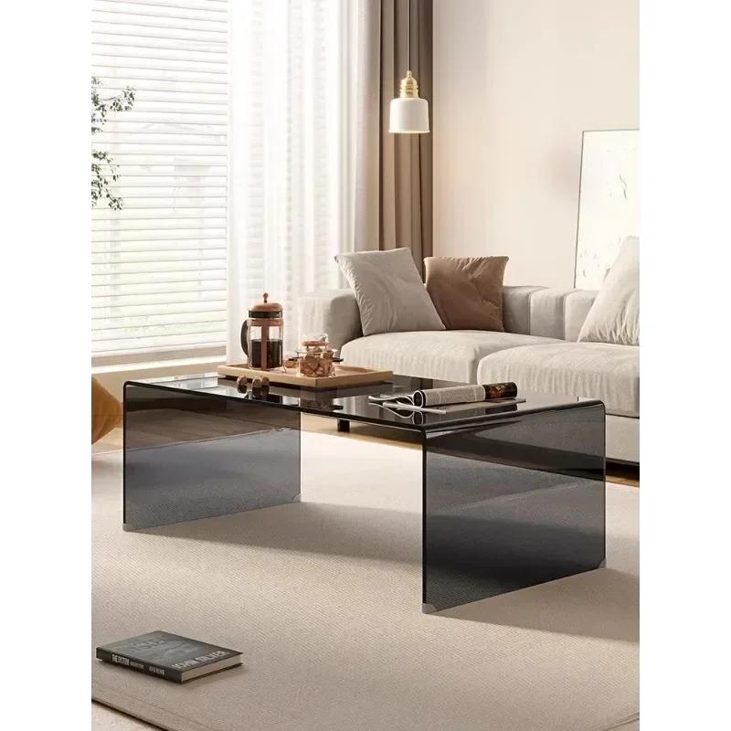Nouvelle table basse en verre salon ménage rectangulaire petit appartement simple moderne mini burea