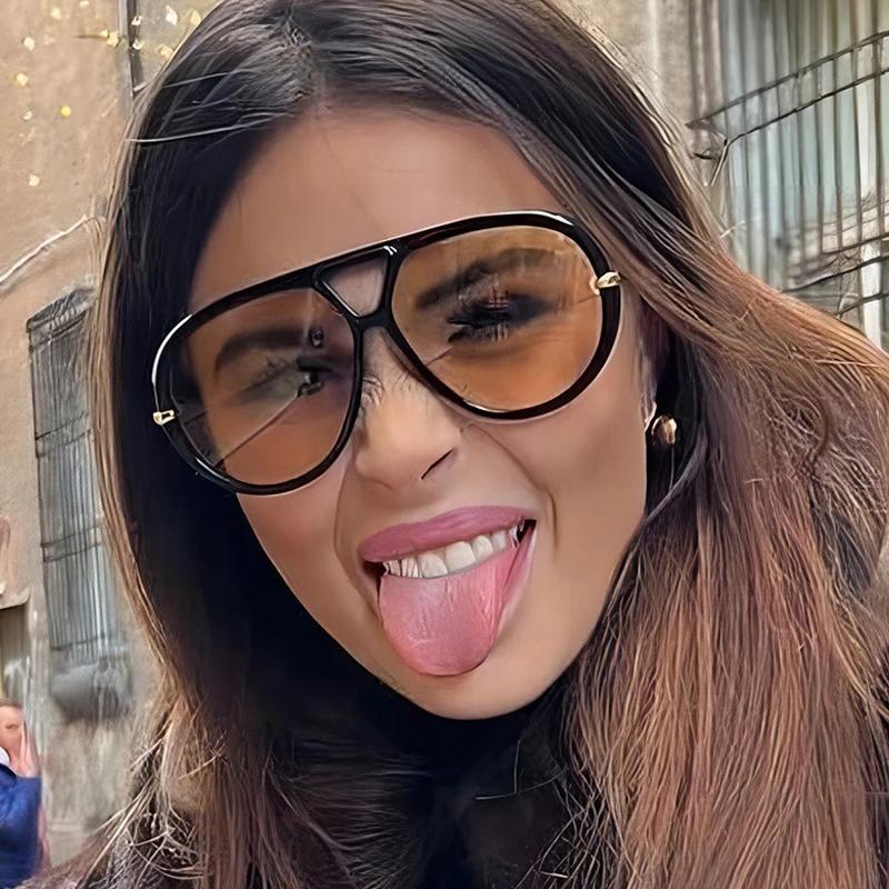 Lunettes de soleil oversize ovales style punk pour femme, grandes, marque de luxe 2026, monture méta