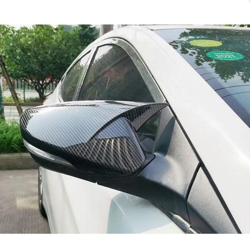 Couvercle de rétroviseur de voiture en fibre de carbone, coque latérale en corne de bœuf, capuchons 