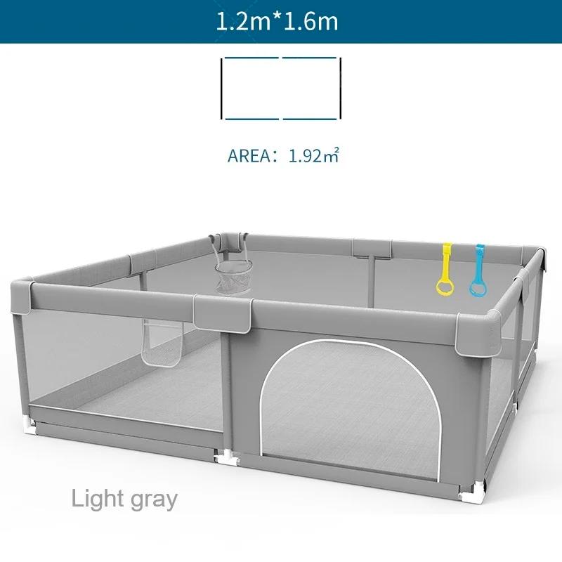 IMBABY Aire de jeux pour bébé 120x160 cm Parc pour bébé Boîte de clôture pour enfants grise avec par
