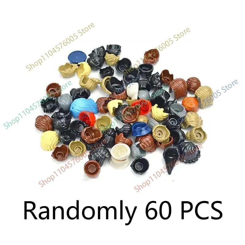MOC – blocs de construction de cheveux bruns, figurines de ville, corps, accessoire créatif, pièces 