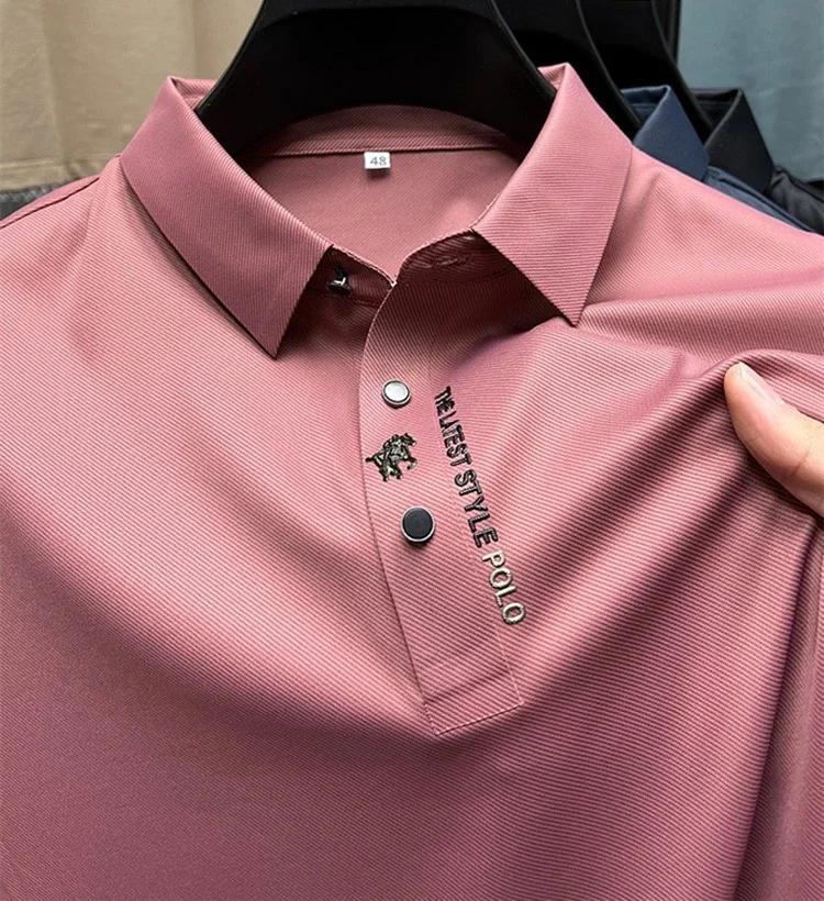 Haute qualité Ice Silk manches courtes hommes polo shirt été nouvelle marque mode broderie DESIGN TO