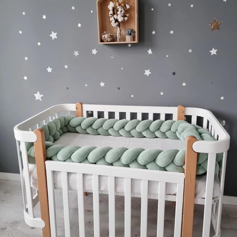 Protecteur lit bébé 1-4 mois tresse noeud décoratif - Coussin pare-chocs berceau sécurité chambre enfant