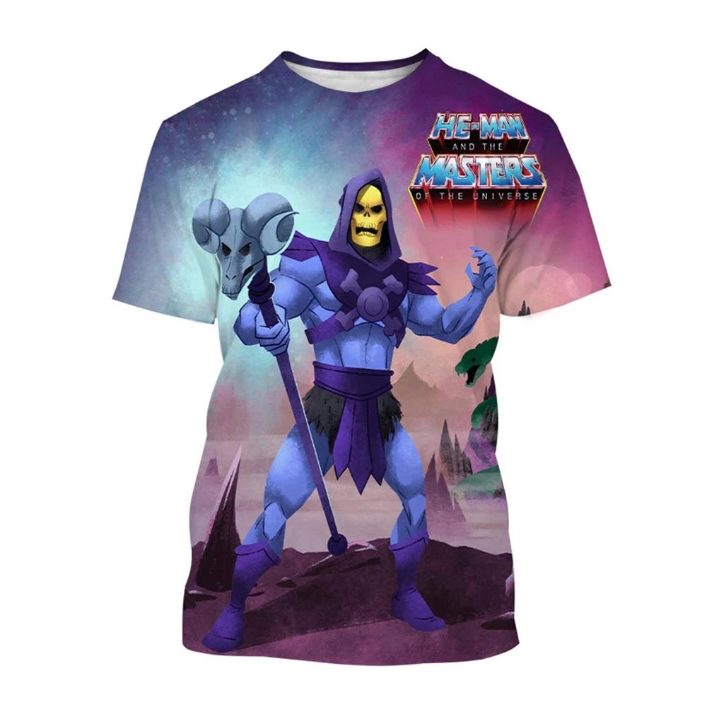 SlessCartoon Anime He-Man Ticks Master T-Shirt pour enfants, haut à manches courtes unisexe, impress
